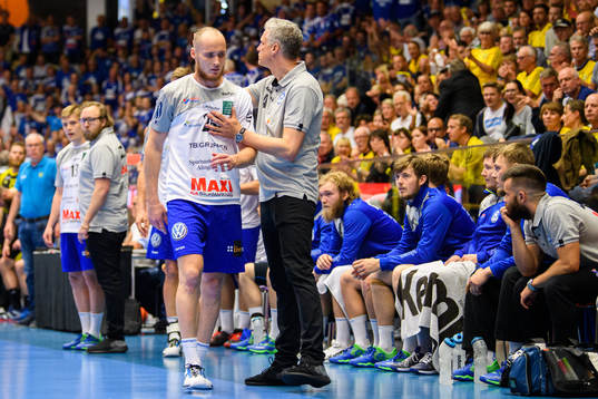 Alingsås Andreas Berg och tränare Mikael Franzén