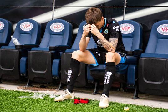Axel Kryger of Sandnes Ulf looks dejected