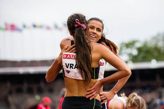 Amalie Iuel of Norway wins women's 100m hurdle