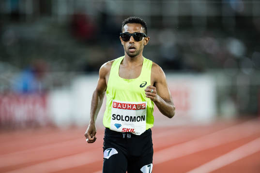 Napoleon Solomon of Sweden compete in the men's 10000m