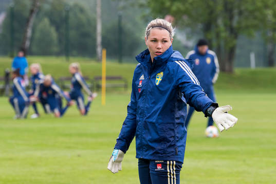 Goalkeeper Jennifer Falk of Swedish women national football