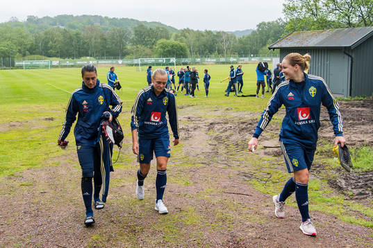 Goalkeeper Zecira Musovic, Magdalena Eriksson and Mia