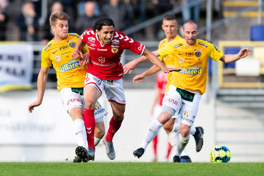 Falkenbergs Marcus Mathisen och Kalmars Mahmoud Eid