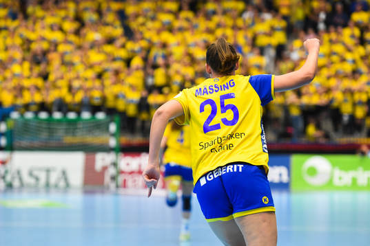 Mikaela Mässing of Sweden celebrates