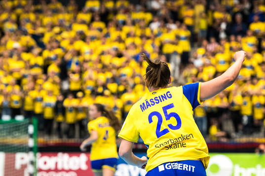 Mikaela Mässing of Sweden celebrates