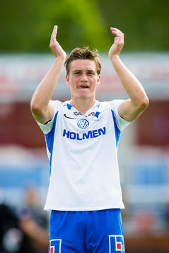 IFK Norrköpings Rasmus Lauritsen tackar fansen