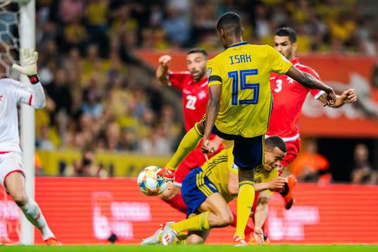 Alexander Isak of Sweden scores 3-0