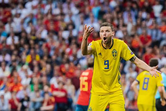 Marcus Berg of Sweden reacts