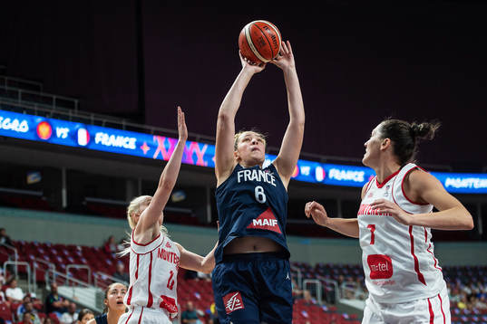 Bozica Mujovic and Natasa Popovic of Montenegro against