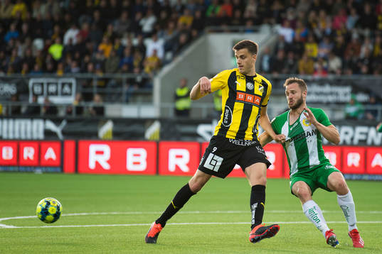 Häckens Alexander Jeremejeff och Hammarbys Mats Solheim