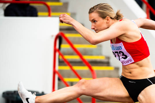 Maja Rogemyr, IF Göta Karlstad, deltar i 100 meter häck