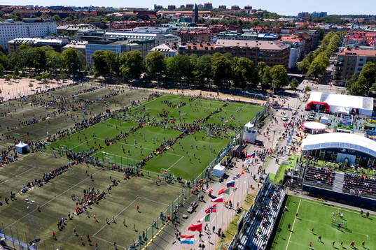 Vy över banorna på Heden