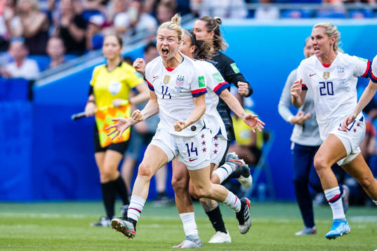 Emily Sonnett of USA celebrates