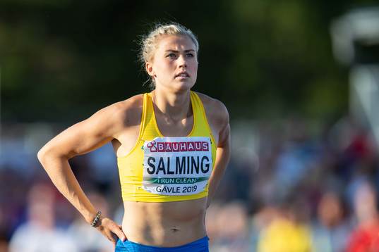 Bianca Salming of Sweden looks dejected when competing in