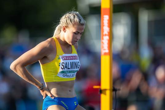 Bianca Salming of Sweden looks dejected when competing in