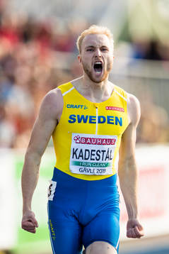 Kasper Kadestål of Sweden celebrates