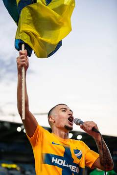 Jordan Larsson of IFK Norrköping celebrates