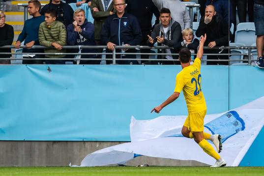 Sven Karic of Domzale celebrates