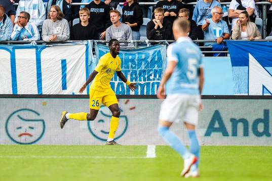 Shamar Nicholson of Domzale celebrates
