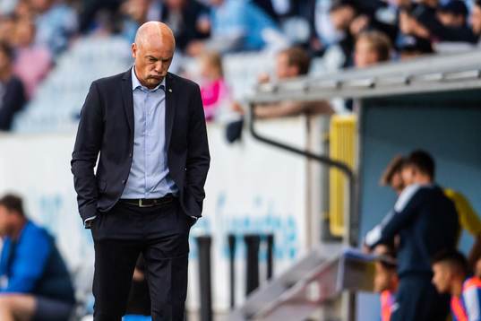 Uwe Rösler, head coach of Malmö FF looks dejected