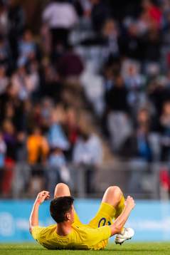 Sven Karic of Domzale looks dejected