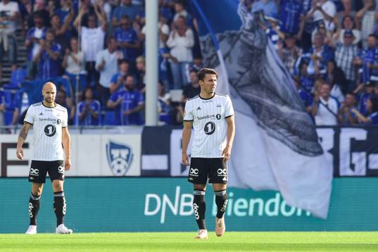 Tore Reginiussen and Anders Trondsen of Rosenborg look