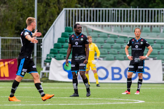 Christian Landu-Landu of Sandnes Ulf looks dejected
