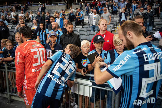 Djurgårdens målvakt Tommi Vaiho, Oscar Pettersson och