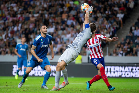 Goalkeeper Jan Oblak of Atletico Madrid saves the ball