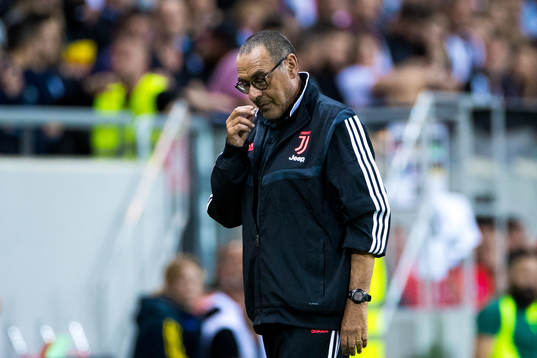 coach Maurizio Sarri of Juventus looks dejected