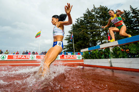 Katarina Belova of Slovakia and Evelina Miltene of