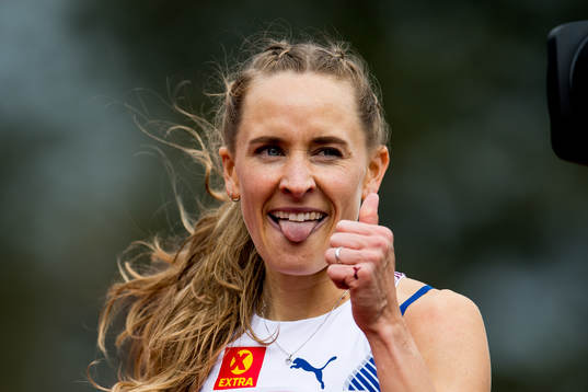 Hedda Hynne of Norway celebrates