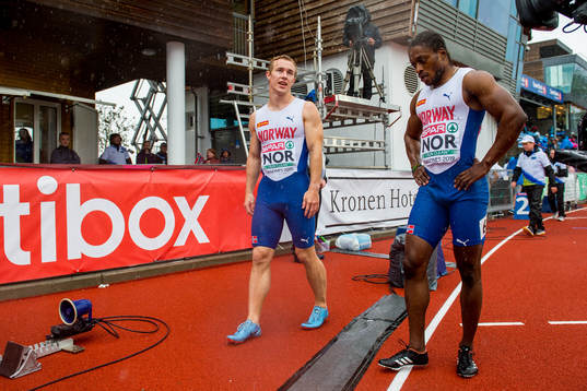 Mathias Hove Johansen and Salum Kashafali of Norway look