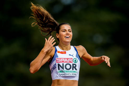 Amalie Hammild Iuel of Norway celebrates winning the