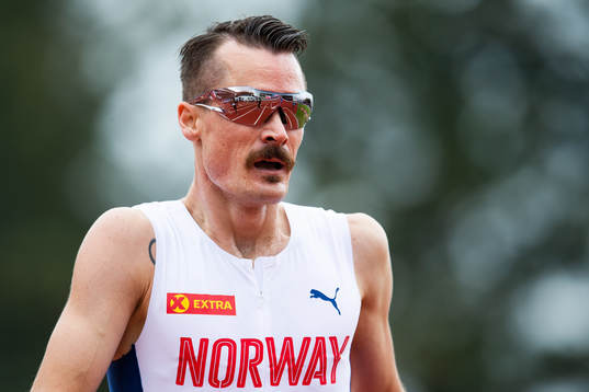 Henrik Ingebrigtsen of Norway looks dejected
