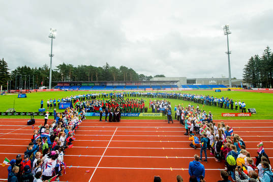 General view of Sandnes stadion at the closing ceremony