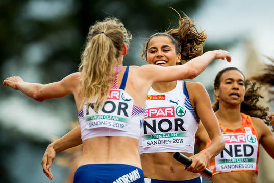 Amalie Hammild Iuel of Norway competes to win the women's