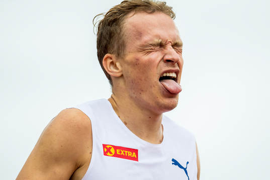 Markus Einan of Norway reacts