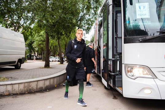 Amel Mujanic of Malmö FF arrives at the team hotel