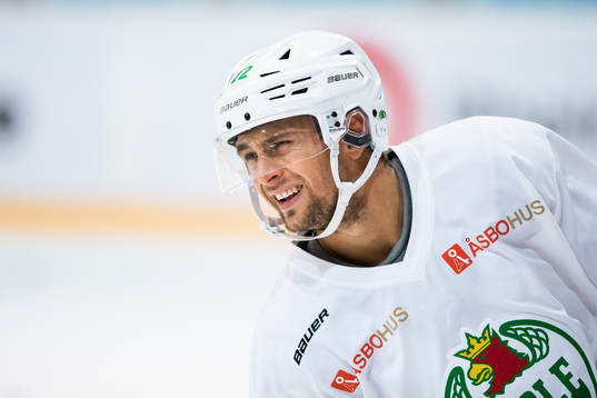 Daniel Zaar på en träning med ishockeylaget Rögle
