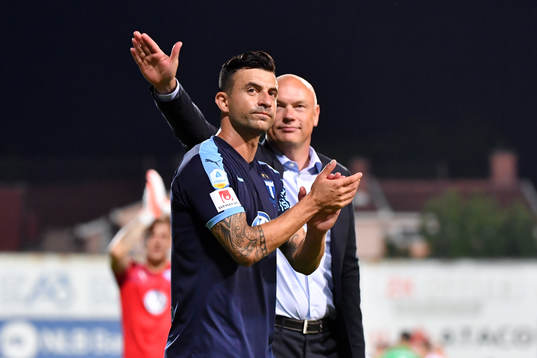 Behrang Safari and Uwe Rösler, head coach of Malmö FF