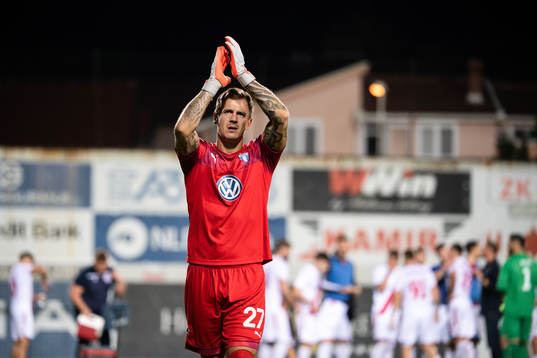 goalkeeper Johan Dahlin of Malmö FF celebrates