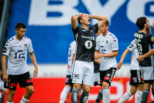 Alexander Toft Søderlund of Rosenborg reacts