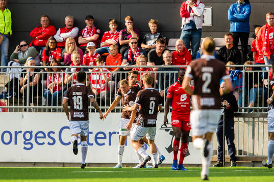 Stian Semb Aasmundsen of Mjøndalen celebrates