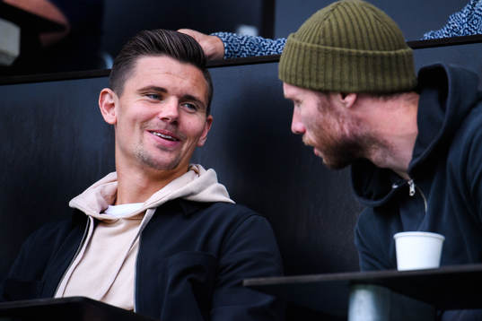 Malmö FFs Marcus Antonsson och Jo Inge Berget på läktaren