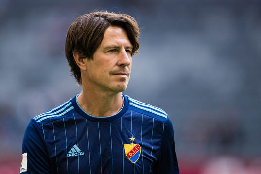 Djurgårdens tränare Thomas Lagerlöf innan