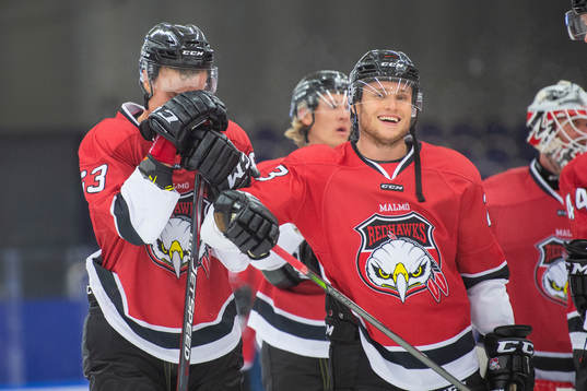 Malmö Redhawks Adam Ollas Mattsson och Christoffer Forsberg