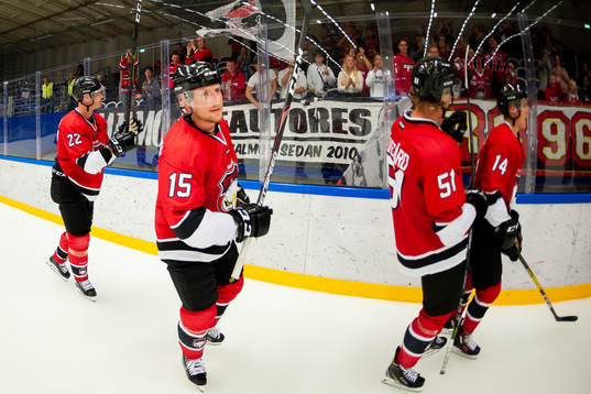 Malmö Redhawks Lars Bryggman,  Axel Wemmenborn, Emil
