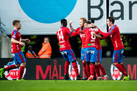 Helsingborgs spelare jublar