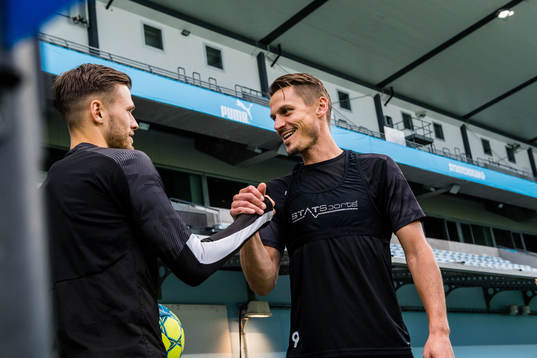Arnor Traustason and Markus Rosenberg of Malmö FF